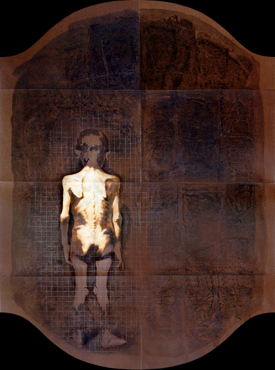 17.
Part of diptych,
The Return of the Prodigal Son. 1998
Oil and paper on wood panel. ~200x140 cm
