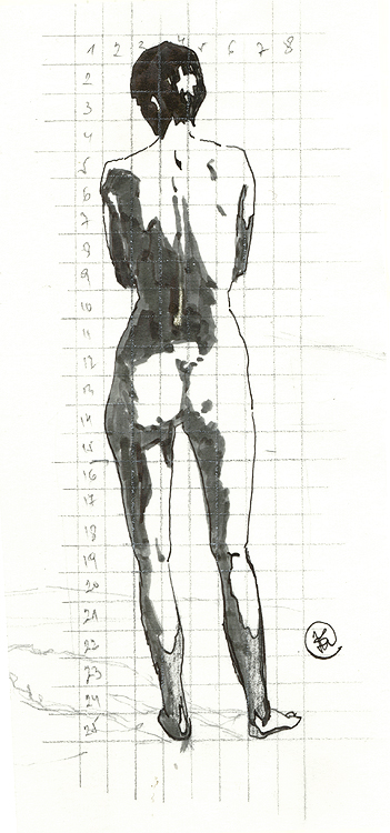 4.1.
Цртеж. 1983.
Туш на папиру. 166x70 мм