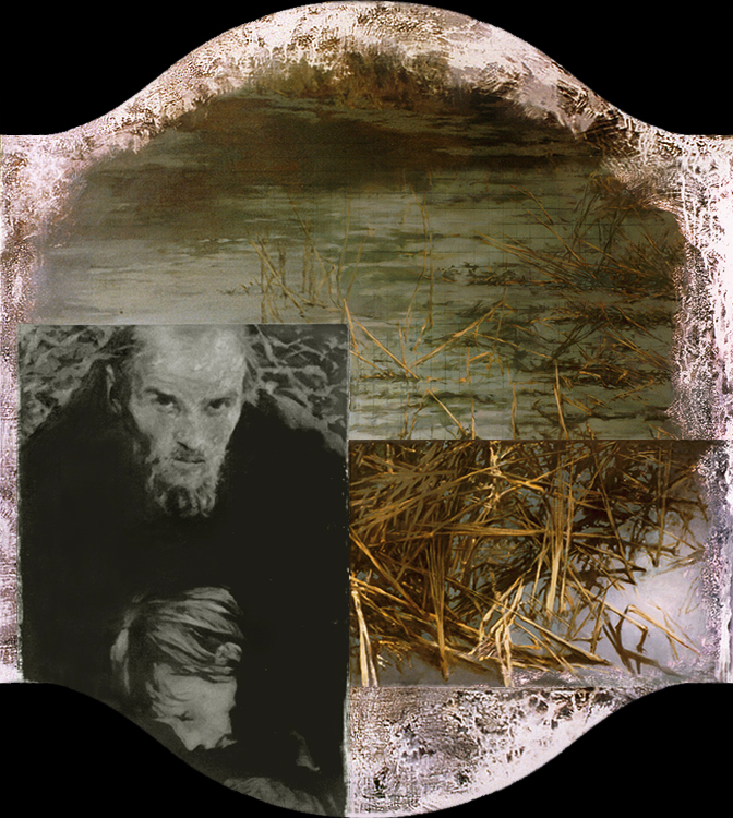 9. 
Part of polyptych,
Study for the Story about the Return of the Prodigal Son. 1994/96
Oil and canvas on wood panel. ~150x135 cm