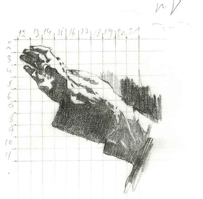 13.2.
Drawing (based on photography). 1993
Pencil on paper. 66x66 mm